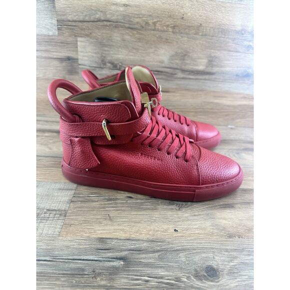 BUSCEMI Alice Clip High-Top Sneakers RED gold plated paired Size 41 8 - Picture 6 of 8